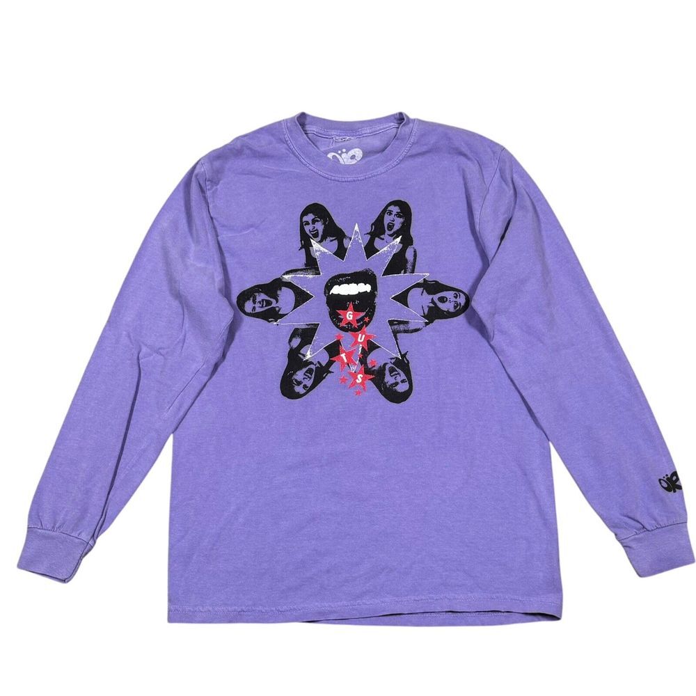 LIMITED EDITION Olivia Rodrigo GUTS Tour Long Sleeve Purple Shirt‎ Sz S - Small